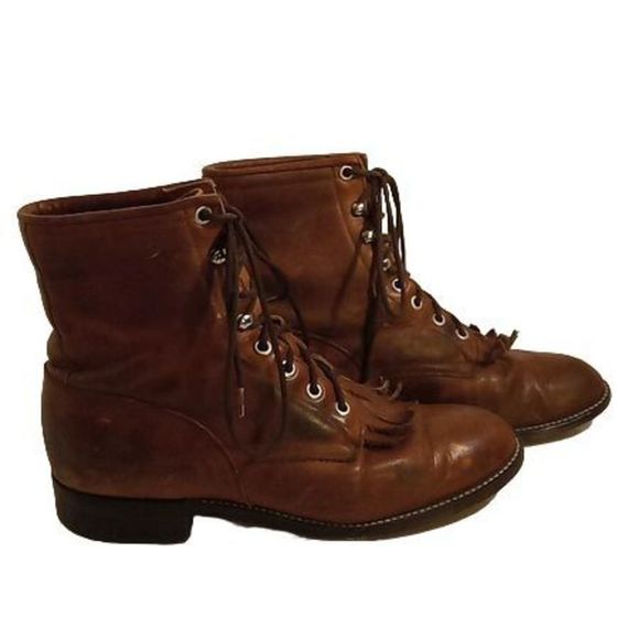 Justin‎ Western Lace Up Roper Boots Size 5.5 - Picture 2 of 8